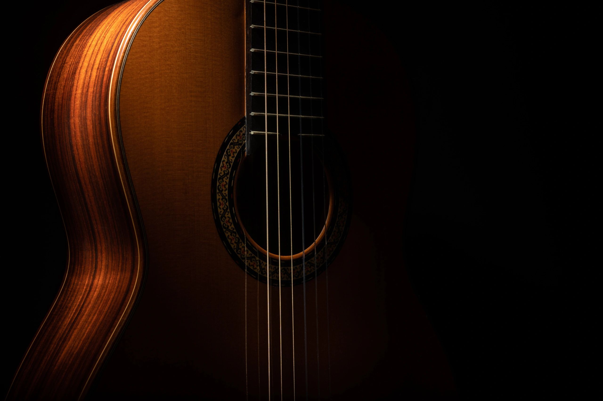 Acoustic guitar ready to play